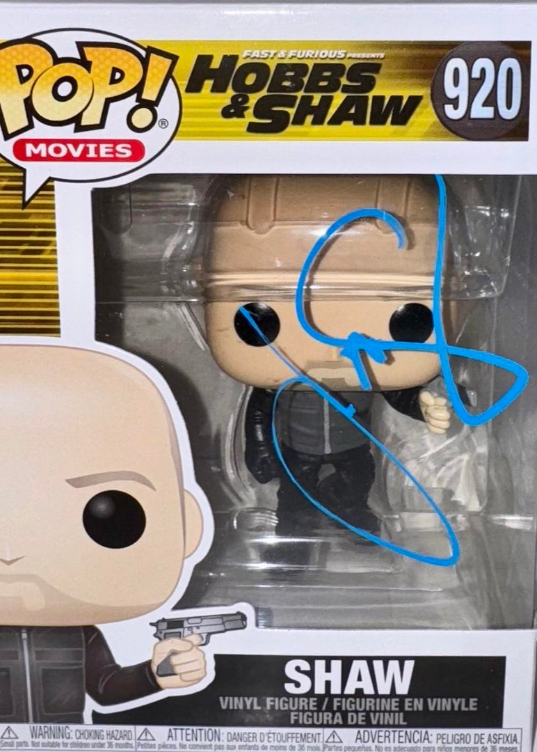 Jason Statham Signed Funko Pop #920 Hobbs & Shaw *RARE* - Beckett COA #1